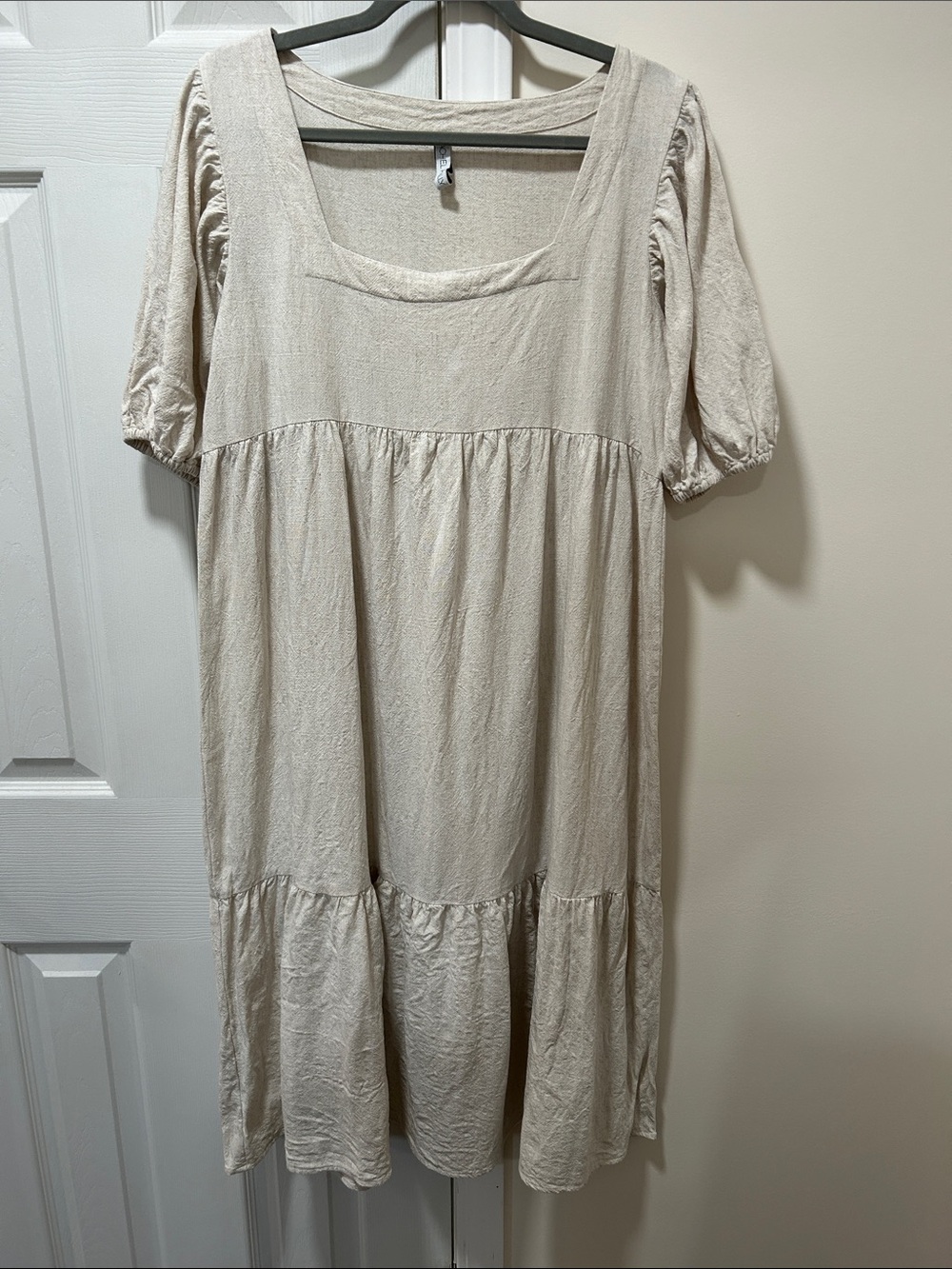 Rachel Pally Cream Square-Neck Midi Babydoll Dress